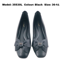 Load image into Gallery viewer, Ladies Flats Shoes Covered Toe Ribbon Design (35530L)
