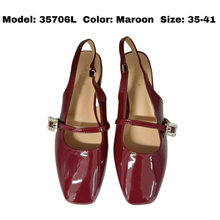 Load image into Gallery viewer, Ladies Heels Glossy Material Buckle Design (35706L)