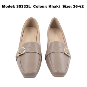 Ladies Flat Shoes Square Cover Toe (35332L)