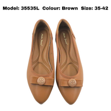 Load image into Gallery viewer, Ladies Flats Shoes Covered Toe Ribbon Design (35535L)