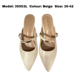 Women Slip-On Heels Pumps Pointed Toe (35553L)