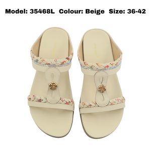 Ladies Slip-On Sandals Slides (35468L)
