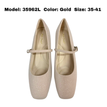 Load image into Gallery viewer, Ladies Square Toe Heels Buckle Design (35962L)