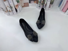 Load image into Gallery viewer, Ladies Flat Shoes Covered Toe Ribbon Design (35699L)