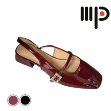 Load image into Gallery viewer, Ladies Heels Glossy Material Buckle Design (35706L)