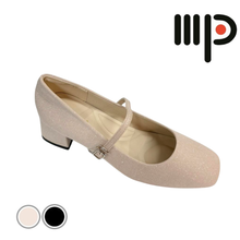 Load image into Gallery viewer, Ladies Square Toe Heels Buckle Design (35962L)