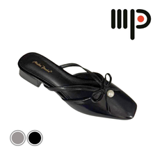Load image into Gallery viewer, Ladies Slip-On Heels Ribbon Design (35730L)