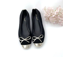 Load image into Gallery viewer, Ladies Flat Covered Toe Shoe Ribbon Design (35855L)