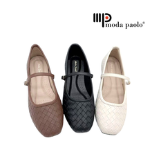 Load image into Gallery viewer, Women's Mary Jane Flat Shoes with Woven Texture (36007L)