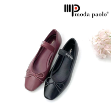 Load image into Gallery viewer, Ladies Flat Covered Toe Shoe Ribbon Design (35853L)