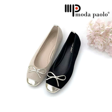 Load image into Gallery viewer, Ladies Flat Covered Toe Shoe Ribbon Design (35855L)