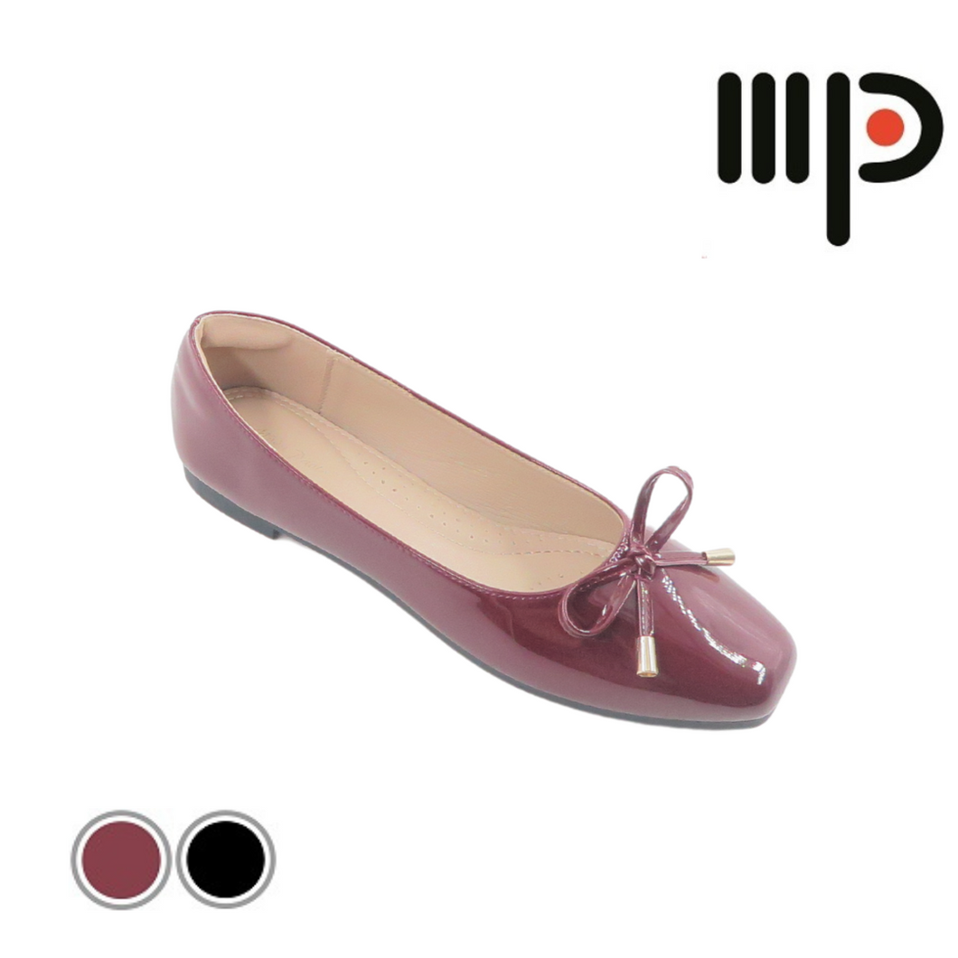Ladies Flat Shoes Covered Toe Mary Janes Ribbon Design (N122)