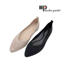 Load image into Gallery viewer, Ladies Pointed Toe Flat Covered Toe Shoe (35996L)
