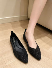 Load image into Gallery viewer, Ladies Pointed Toe Flat Covered Toe Shoe (35996L)