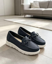 Load image into Gallery viewer, Ladies Slip-On Loafer Flats With Ribbon (36096L)