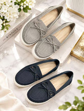 Load image into Gallery viewer, Ladies Slip-On Loafer Flats With Ribbon (36096L)