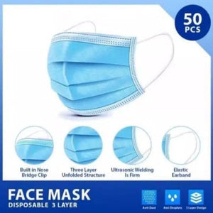 [ 3BOX bundle ] 3 Ply Adult Disposable Mask (50pcs) Ready stock | Face Mask