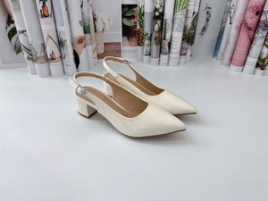 Ladies Pointed Toe Heels Buckle Design Glossy (N133)