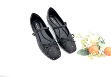 Load image into Gallery viewer, Ladies Ballerina Flats with Bow and Stud Details (36004L)