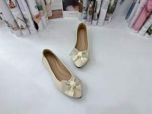 Ladies Flat Shoes Covered Toe Ribbon Design (35699L)
