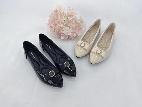 Ladies Flats Shoes Covered Toe Ribbon Design Slip-On (35536L)