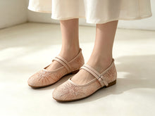 Load image into Gallery viewer, Ladies Flats Covered Shoes With Double Strap (36084L)