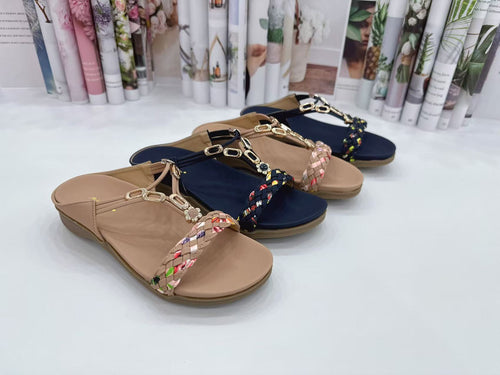 Ladies Slip-On Sandals Shoes (35684L)