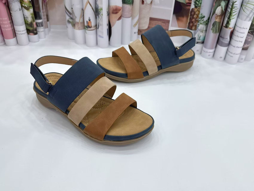 Ladies Strap Sandals In 2 Colors (35691L)