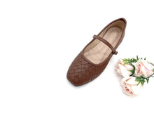 Load image into Gallery viewer, Women's Mary Jane Flat Shoes with Woven Texture (36007L)