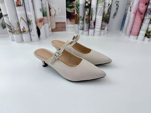 Ladies Slip-On Heels Buckle Design (35693L)