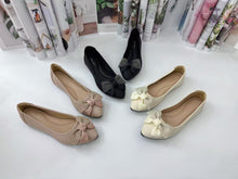 Load image into Gallery viewer, Ladies Flat Shoes Covered Toe Ribbon Design (35699L)