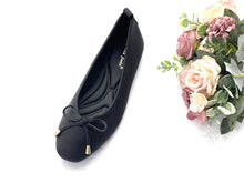 Load image into Gallery viewer, Ladies Mary Jane Flats Covered Shoe With Ribbon (36023L)