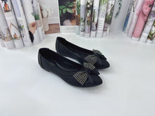 Load image into Gallery viewer, Ladies Flat Shoes Covered Toe Ribbon Design (35699L)