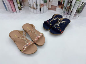 Ladies Slip-On Sandals Shoes (35684L)