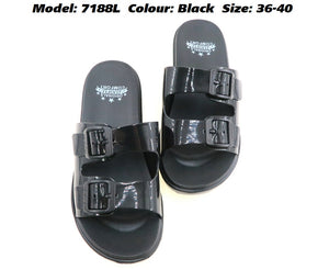 Moda Paolo Women Slippers in Black Colour (7188L)
